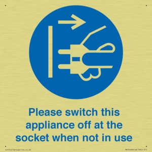 Please switch this appliance off at the socket when not in use